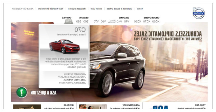 Volvo Website Homepage